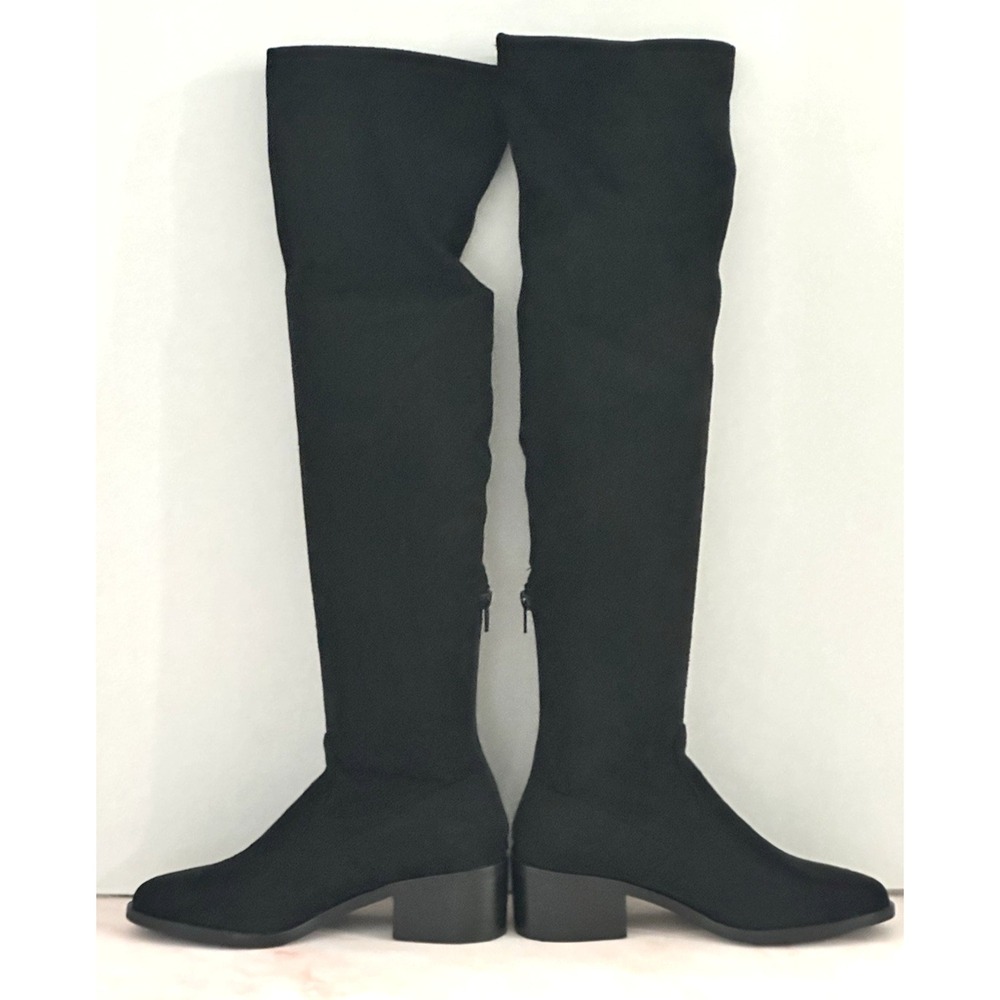 Steve Madden Georgette‎ Black Faux Suede Knee High Tall Boots Size 6.5